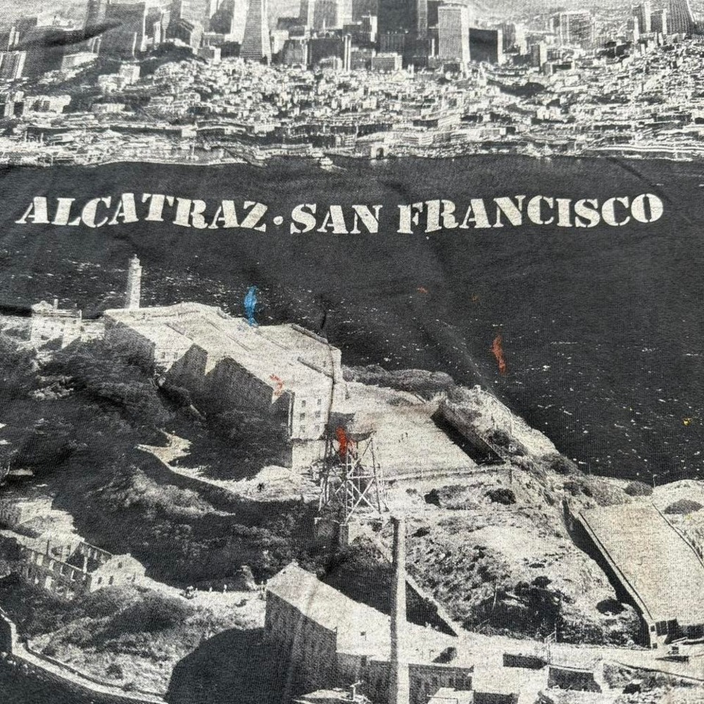 Vintage 90s‎ Alcatraz AOP san Francisco muscle tee - Picture 4 of 4